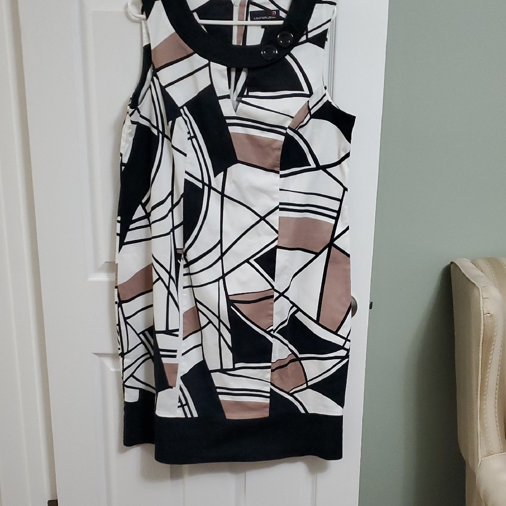 Chic Abstract Patterned Midi Dress